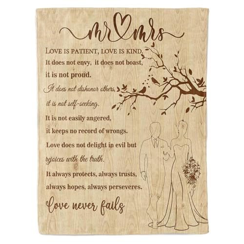 Calibron Wedding Gifts for Couples 2026 Soft Blanket Bridal Shower Gifts for Bride to Be Anniversary Romantic Gifts for Hers Wedding Gifts for Newlyweds Wedding Throw Blanket 60 50 - Image 1