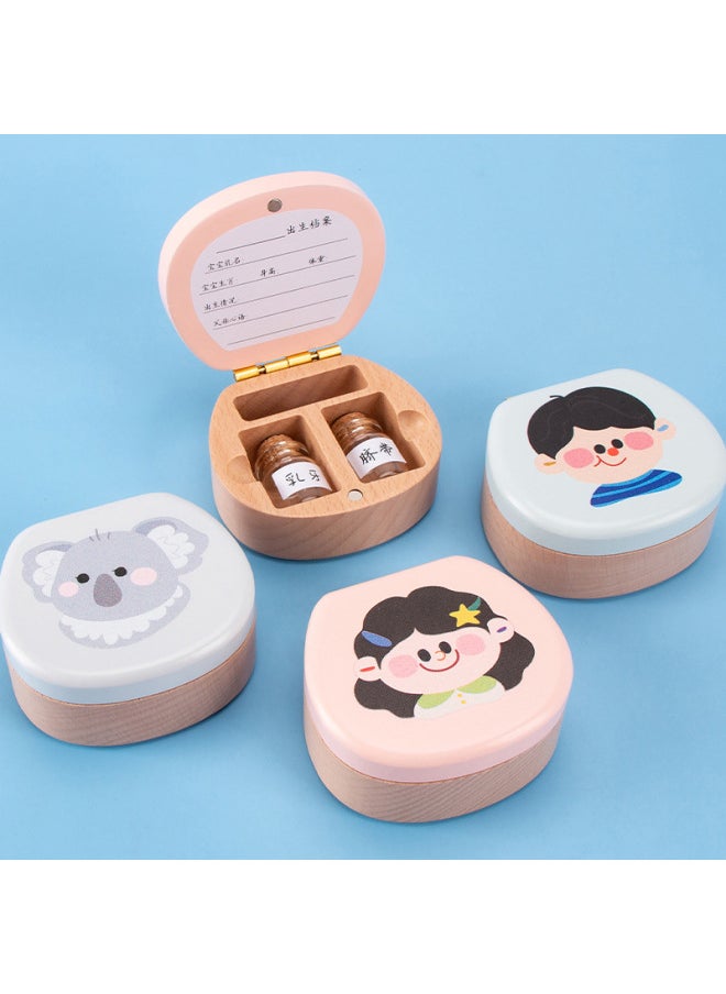 Generic Mini Children's Teeth Box Baby's Fetal Hair Collection Box Gift Souvenir Wooden Teeth Storage Box For Boys And Girls-Color:Spaceship Wisdom Teeth Storage Box  - Image 4