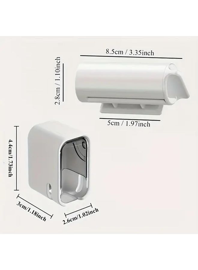 Modern Minimalist Gray Wall Mounted Toothbrush And Toothpaste Holder - Image 3