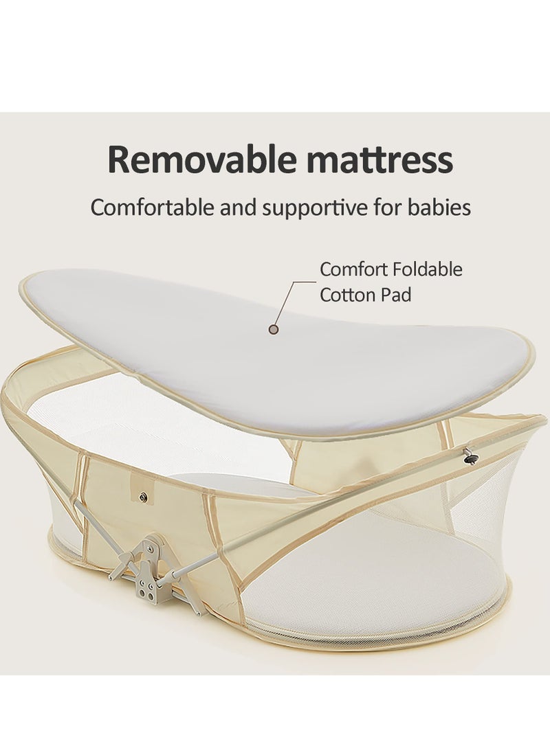 XiuWoo Crib, baby bedside sleeper, foldable Travel Bassinet, Portable bedside Bassinet For Baby, baby Bassinets Sleeper, with Mosquito Net Lightweight Washable Foldable  - Image 5