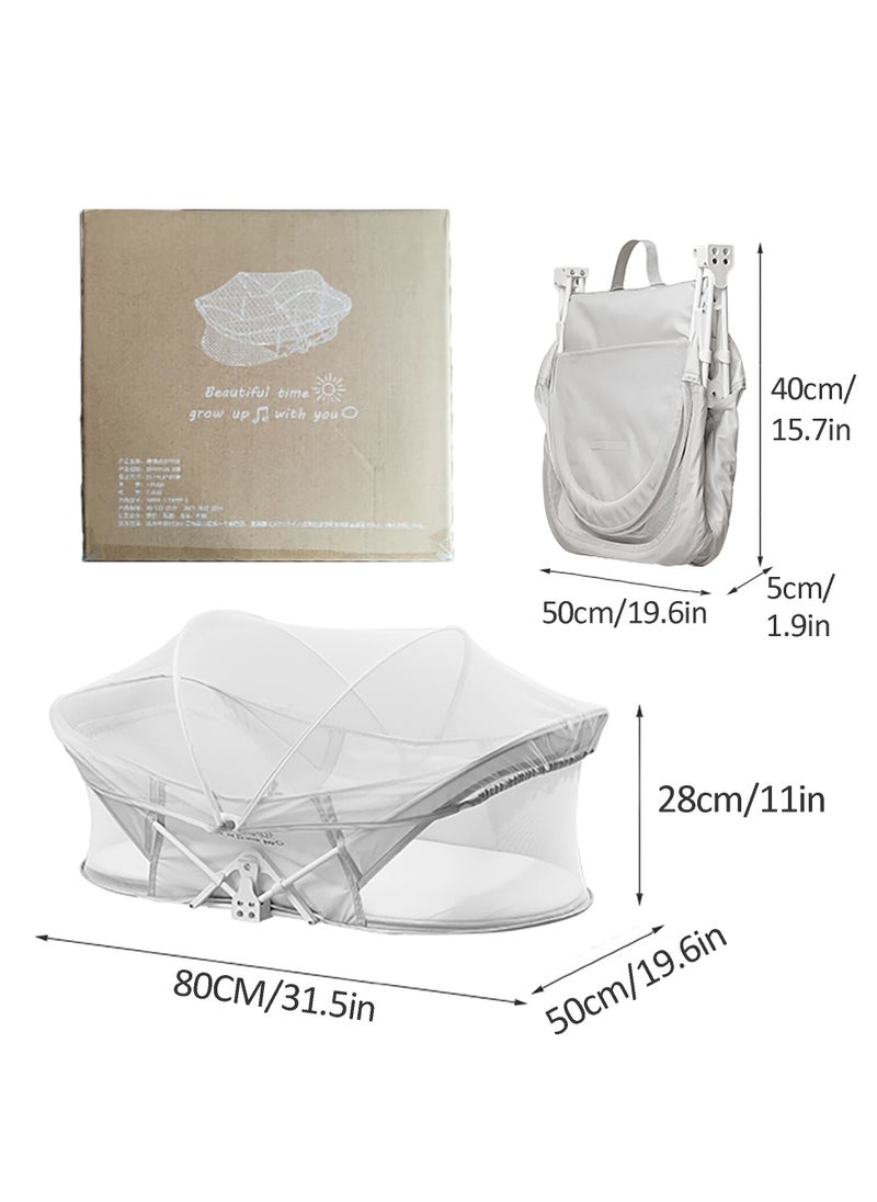 XiuWoo Crib, baby bedside sleeper, foldable Travel Bassinet, Portable bedside Bassinet For Baby, baby Bassinets Sleeper, with Mosquito Net Lightweight Washable Foldable  - Image 2