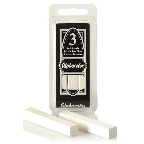 Derwent Alphacolor Round Soft Pastels, White, 3 Pastels per Pack (105W) - Image 5