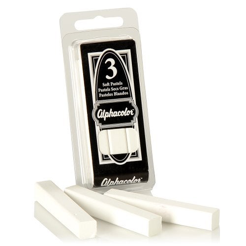 Derwent Alphacolor Round Soft Pastels, White, 3 Pastels per Pack (105W) - Image 3