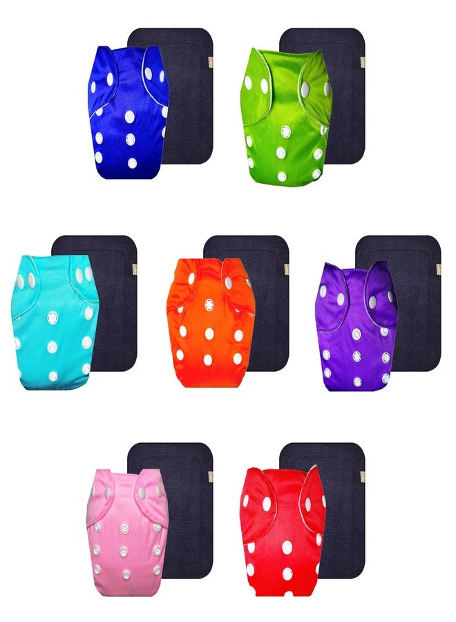 حفاضات قماشية دمبلدو لايت مع حشوة سوداء (عبوة من 7 قطع) | ملائمة محكمة | وسادة ماصة من 6 طبقات | أزرار كبس قابلة للتعديل | مثالية للأطفال الصغار | من 3 أشهر إلى سنتين | للجنسين - Image 1