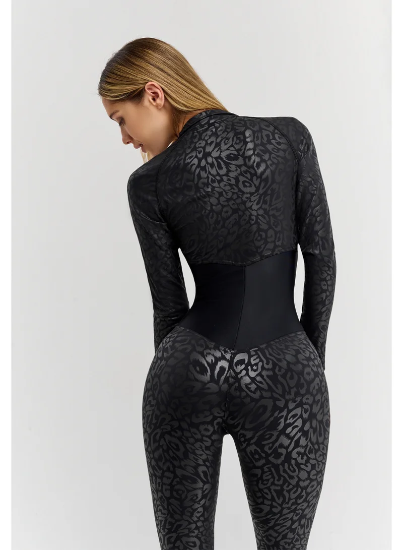 Bona Fide Arcana Syndicate Base Black Panthera Bona Fide One Piece Workout Jumpsuits for Women - Athletic Romper Jumpsuit with Tummy Control and Lifting for Yoga, Gym for Women | Best Price UAE