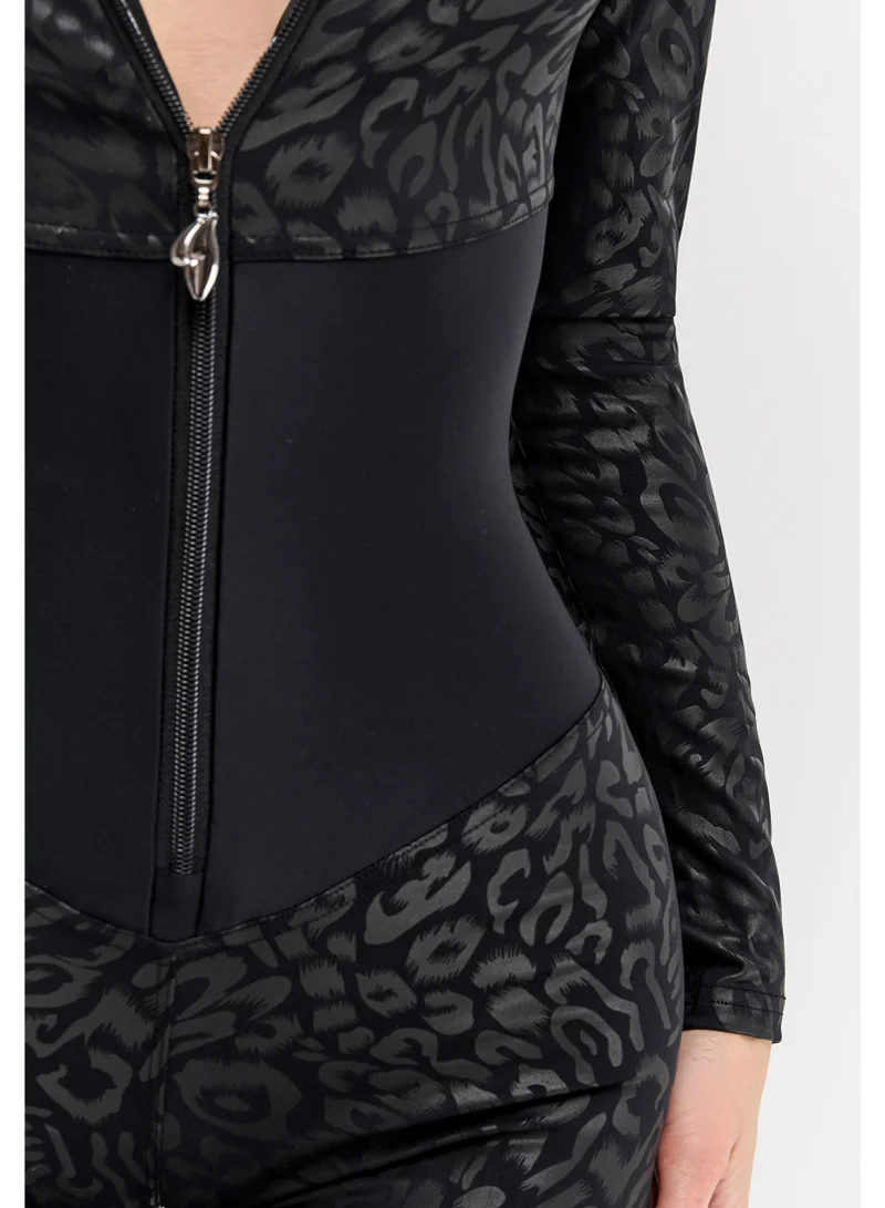 Bona Fide Arcana Syndicate Base Black Panthera Bona Fide One Piece Workout Jumpsuits for Women - Athletic Romper Jumpsuit with Tummy Control and Lifting for Yoga, Gym for Women | Best Price UAE