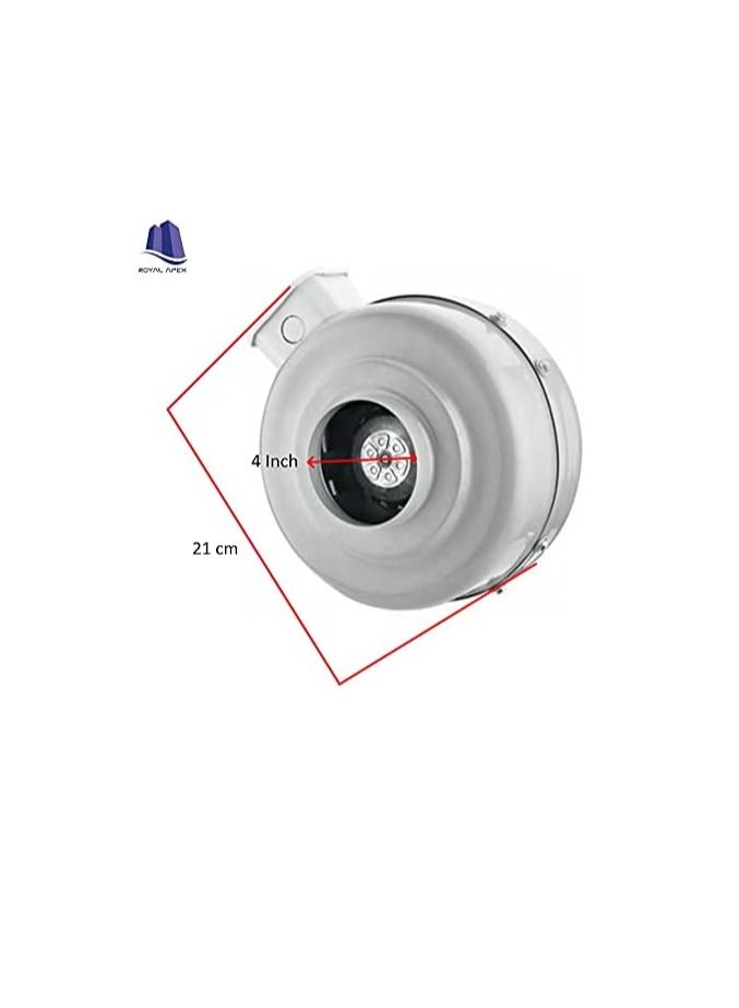 Generic Heavy Duty Round Metal AC Centrifugal In-Line Duct Fan Industrial, Factories, Kitchen, Bathroom, Ventilation Blower Fan (4 Inch 60W)  - Image 3