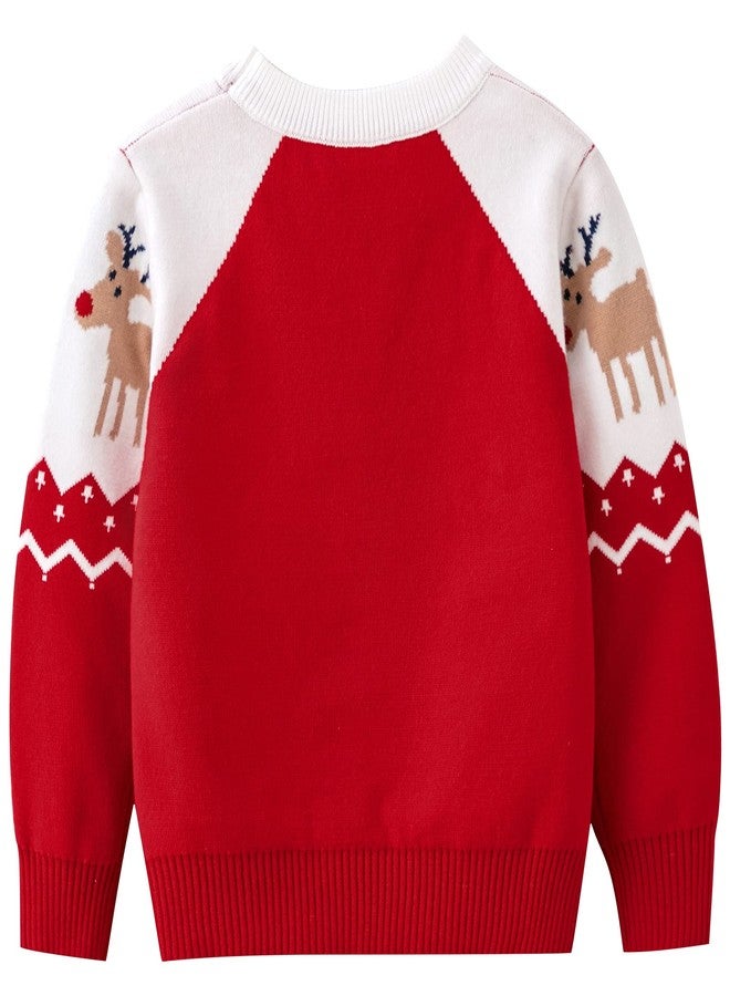FEOYA Baby Boys Girls Ugly Christmas Sweater Warm Deer Vacation Pullover Clothes Holiday Reindeer Soft Sweatshirt Cute Christmas Sweater Red 2 T - Image 3