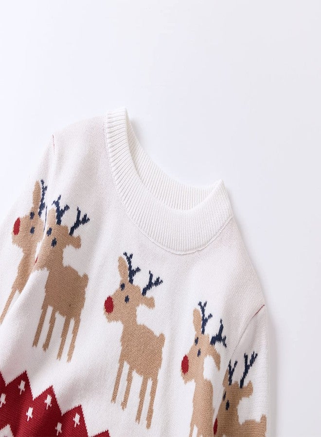 FEOYA Baby Boys Girls Ugly Christmas Sweater Warm Deer Vacation Pullover Clothes Holiday Reindeer Soft Sweatshirt Cute Christmas Sweater Red 2 T - Image 5