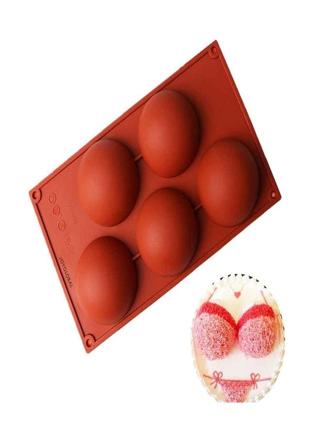 Mishrit Silicone 5-Cavity Half Sphere Baking Mold Multi-Purpose Half Round Mould for Cakes Chocolate Ice Cream Soap Jelly Pudding Dessert (Multicolor) - Image 3