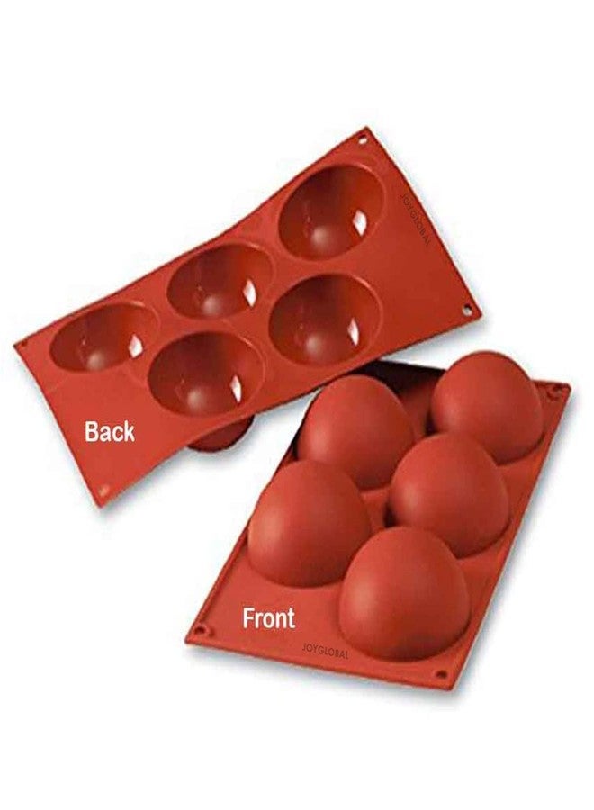Mishrit Silicone 5-Cavity Half Sphere Baking Mold Multi-Purpose Half Round Mould for Cakes Chocolate Ice Cream Soap Jelly Pudding Dessert (Multicolor) - Image 4