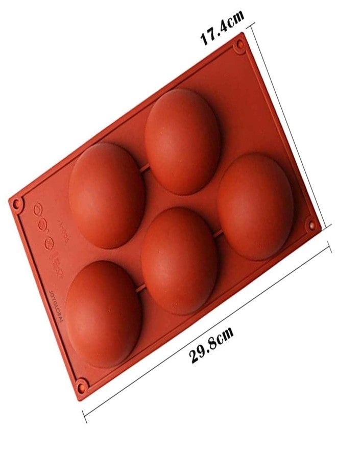 Mishrit Silicone 5-Cavity Half Sphere Baking Mold Multi-Purpose Half Round Mould for Cakes Chocolate Ice Cream Soap Jelly Pudding Dessert (Multicolor) - Image 2