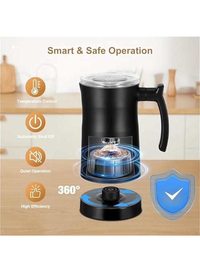 ميكسد ماكينة صنع رغوة الحليب الكهربائية الاوتوماتيكية 4 في 1 من هوكور، جهاز تسخين الحليب بخاصية حماية من الحرارة الزائدة للقهوة واللاتيه والكابتشينو والشوكولاتة الساخنة (اسود) - Image 5