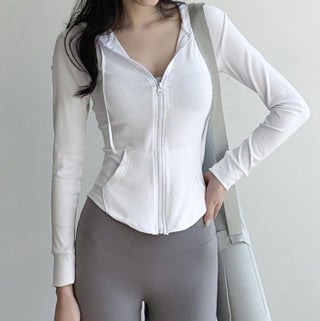 Yoga Clothing Sports Hooded Zipper Top Womens Spring and Autumn New Slim-fit Slimming Quick-drying Long-sleeved Casual Fitness Jacket White - pzsku/Z13F26AA882485DB542E0Z/45/1746229483/335419ed-0dc8-4698-aff2-d2809f7e666f