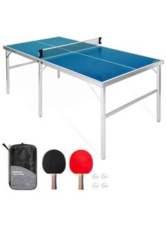 AL BADER Mid-Size Table Tennis Game Set - Indoor/Outdoor Portable Table Tennis Game with Net, 2 Table Tennis Paddles and 4 Balls  - Image 1