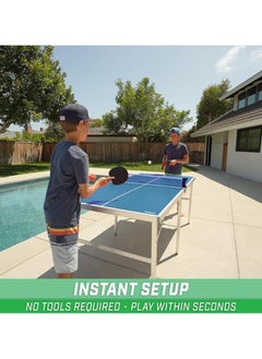 AL BADER Mid-Size Table Tennis Game Set - Indoor/Outdoor Portable Table Tennis Game with Net, 2 Table Tennis Paddles and 4 Balls  - Image 2