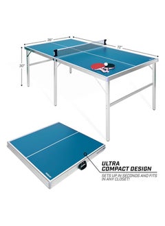 AL BADER Mid-Size Table Tennis Game Set - Indoor/Outdoor Portable Table Tennis Game with Net, 2 Table Tennis Paddles and 4 Balls  - Image 3