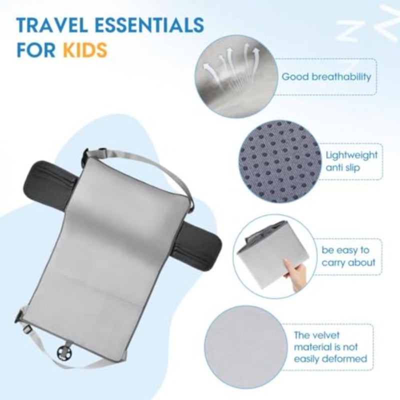 ®Toddler Travel Airplane Bed Airplane Extender Sea, Travel Inflatable Foot Rest Portable Bed Grey - Image 4