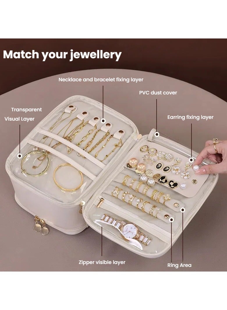 عام حقيبة مستحضرات التجميل عالية المستوى بأسعاف كبيرة ومتعددة الوظائف. تصميمها فريد ومتميز. إنها حقيبة طبقتين محمولة لتخزين مستحضرات التجميل ويمكن دمج المجوهرات فيها. - Image 2