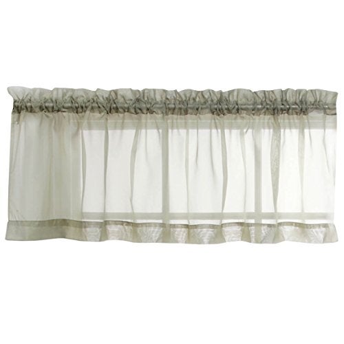 Stylemaster Elegance Sheer Voile Straight Valance, 60" x 14", Sage - Image 4