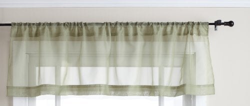 Stylemaster Elegance Sheer Voile Straight Valance, 60" x 14", Sage - Image 2