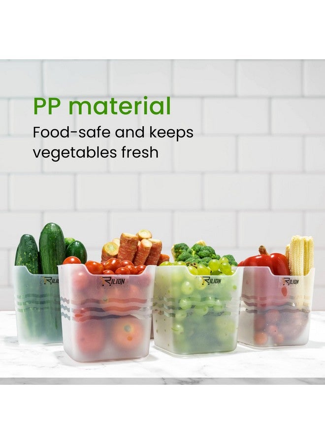RILION 6 fridge storage boxes multipurpose containers for storage Space-saving Refrigerator Side Door Organizer for fridge kitchen Fruits, Vegetables Storage Containers- transparent, Plastic - Image 3