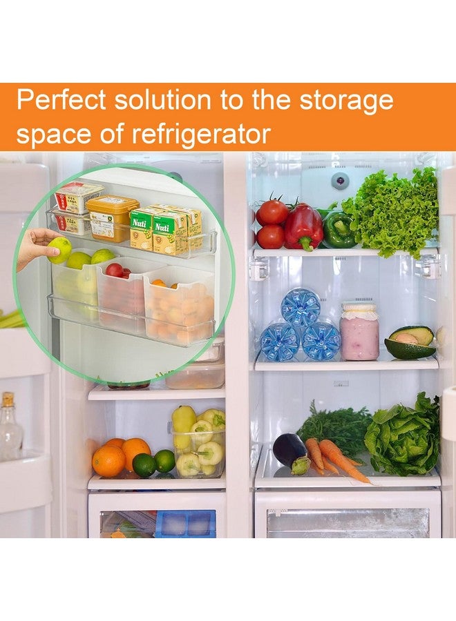 RILION 6 fridge storage boxes multipurpose containers for storage Space-saving Refrigerator Side Door Organizer for fridge kitchen Fruits, Vegetables Storage Containers- transparent, Plastic - Image 2