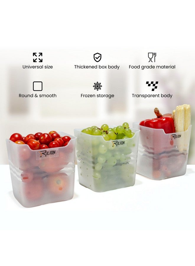 RILION 6 fridge storage boxes multipurpose containers for storage Space-saving Refrigerator Side Door Organizer for fridge kitchen Fruits, Vegetables Storage Containers- transparent, Plastic - Image 4