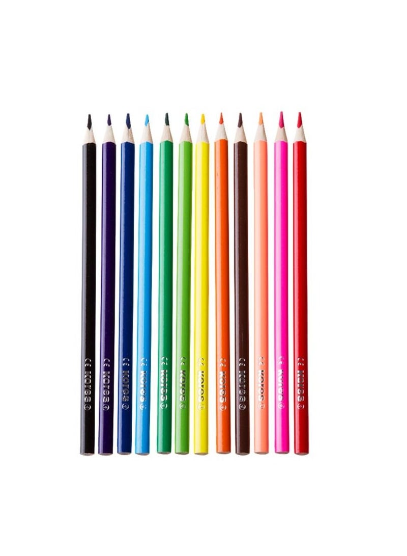 Kores Set of 12  Soft Lead and Triangular Shape Coloured Pencils - Image 3