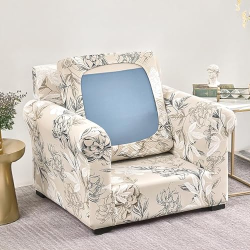 HOKIPO Sofa Cover with Seat Cushion Cover for 1 Seater Sofa | 140gsm Fully Covered Sofa Cover, Beige Vintage Peony (AR-5950-D4) - Image 1
