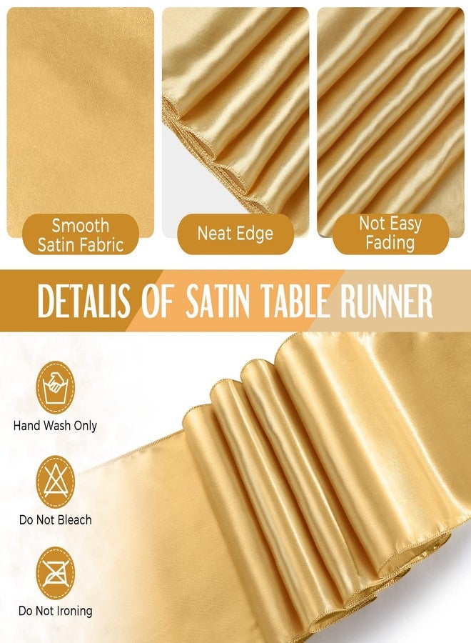 Breling 8 Pack New Year Black and Gold Disposable Plastic Tablecloths and Satin Table Runner Set, 54 x 108 Inch Tablecloth, 12 x 108 Inch Table Runners for Wedding Graduation Birthday Baby Shower - Image 4