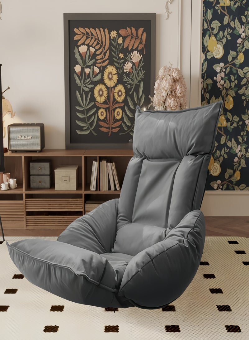 Generic Folding Lazy Sofa Floor Chair Technology Fabric Sofa Tatami Backrest Sofa Adjustable Leisure Chair With Adjustable Back Support Game Floor Chair Floor Balcony Bay Window Leisure Legless Sofa Bed Backrest Chair For Adults Detachable And Washable High Resilience Pp Cotton （Gray)）  - Image 1