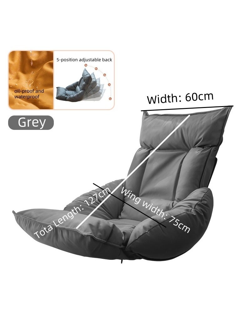 Generic Folding Lazy Sofa Floor Chair Technology Fabric Sofa Tatami Backrest Sofa Adjustable Leisure Chair With Adjustable Back Support Game Floor Chair Floor Balcony Bay Window Leisure Legless Sofa Bed Backrest Chair For Adults Detachable And Washable High Resilience Pp Cotton （Gray)）  - Image 2