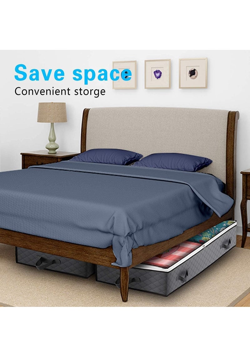 MIXDE Under bed Storage Bags, 4 Pack 100L Underbed Storage Containers with Reinforced Handles, Large Capacity Breathable Non-woven Under the Bed Storage Bins for Blanket, Pillows, Comforters and Quilts - Image 5