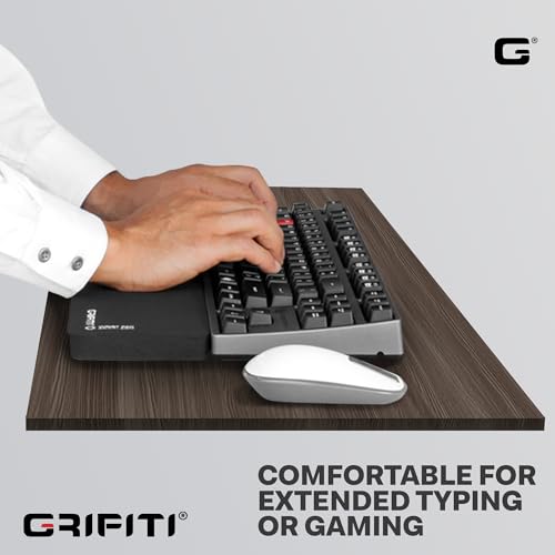 GRIFITI Fat Wrist Pad 14 X 4 X 0.75 Inch Computer Keyboard Rest Support for Tenkeyless Ergonomic Gaming Wrists Rests Pads - Desk Keyboards Resting Accessories for Carpal Tunnel (Black Nylon) - Image 5