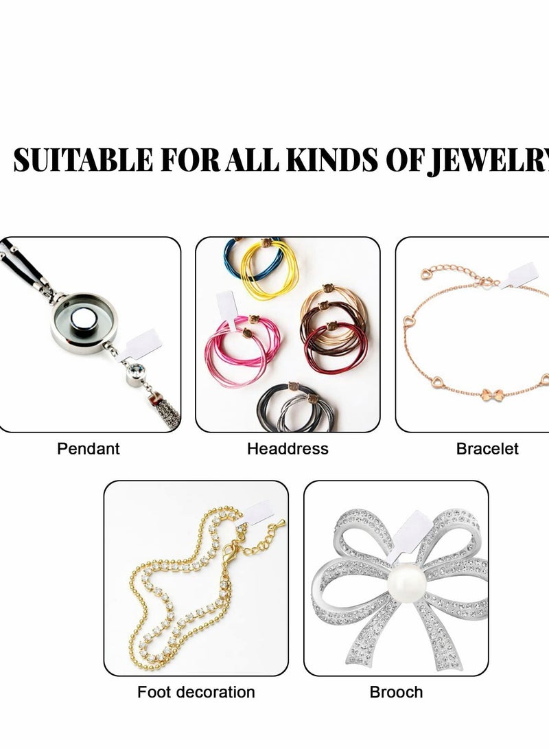 Excefore Price Tags, 500 Pcs Jewelry Tags for Pricing Self Adhesive White Blank Ring Necklace Earring Identify Rectangle Label - Image 4