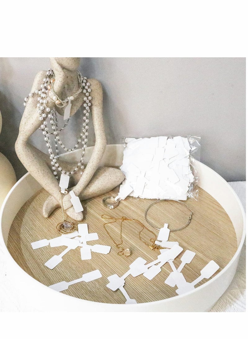 Excefore Price Tags, 500 Pcs Jewelry Tags for Pricing Self Adhesive White Blank Ring Necklace Earring Identify Rectangle Label - Image 5