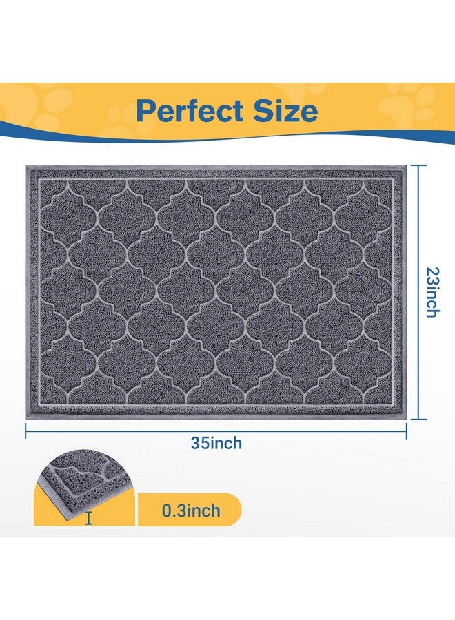 LuxStep Cat Litter Mat Litter Trapping Mat, 23X35 Inch Waterproof And NonSlip Litter Box Mat For Clean Floors, Soft On Cat Paws, Large Litter Pad For Indoor Cat Supplies And Essentials, Grey - Image 2