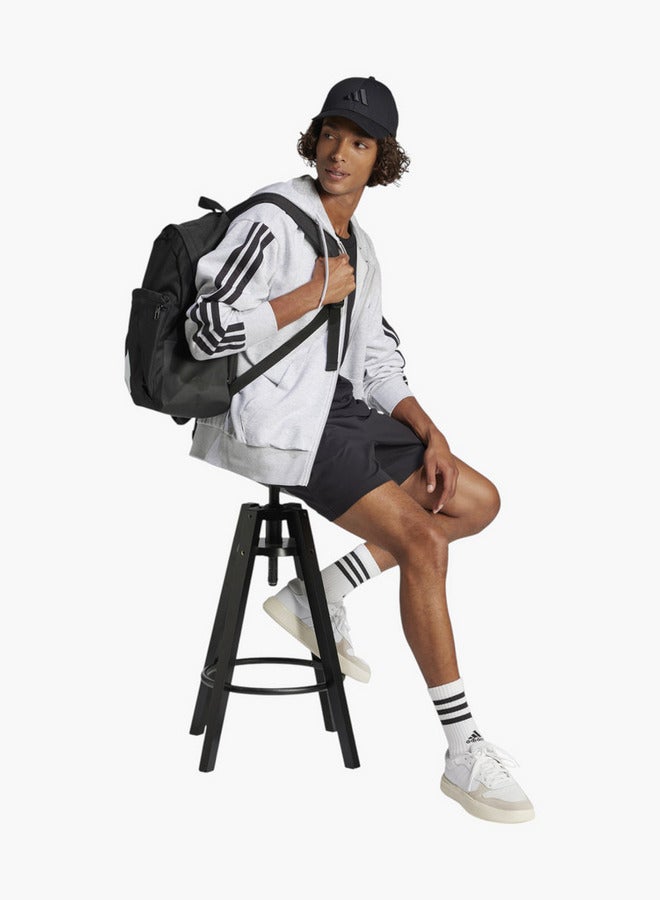 Adidas حقيبة ظهر مدرسية بطباعة شعار مع أحزمة قابلة للتعديل وإغلاق بسحاب - Image 2