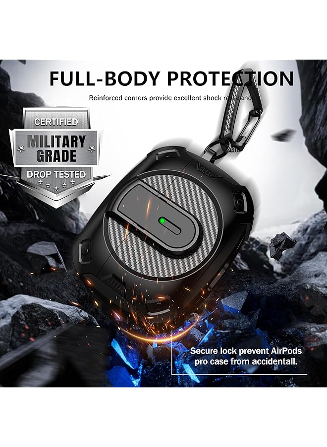 erorex For Airpods Pro 2Nd Generation Protective Case 2024 New Space Themed Protective Case With Keychain Compatible With Airpods Pro 1 2 And Works With Magsafe Powerful Drop Protection Black  - Image 4
