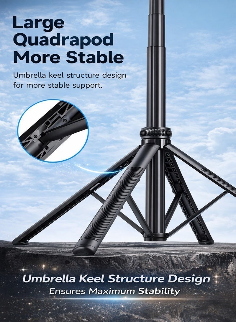 Neyecam AI Tracking Gimbal Quadrapod with Auto Follow, Gesture Control, Anti Shake Handle, Detachable Design Extending to 64.4 inches 1635mm, Heavy Duty Aluminum Stand, Selfie Stick and Multi Function Bluetooth Remote with 1/4" Mount for Phone and Camera for Vlogging Live Streaming and Travel - Image 4