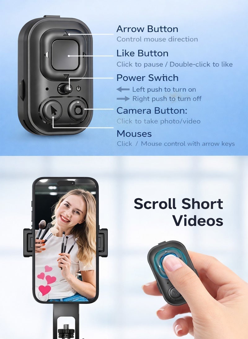 Neyecam AI Tracking Gimbal Quadrapod with Auto Follow, Gesture Control, Anti Shake Handle, Detachable Design Extending to 64.4 inches 1635mm, Heavy Duty Aluminum Stand, Selfie Stick and Multi Function Bluetooth Remote with 1/4" Mount for Phone and Camera for Vlogging Live Streaming and Travel - Image 5