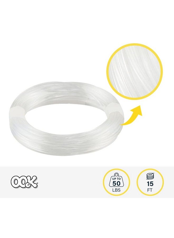 أو أو كيه سلك تعليق غير مرئي بطول 15 قدمًا، سعة 50 رطلاً، أسلاك ذاتية الربط، مثالية لتعليق الصور والمزارع - Image 2