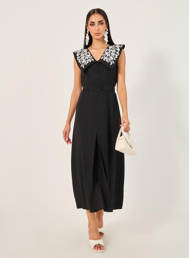 Take Two Embroidered Sleeveless A-Line Maxi Dress - Image 1