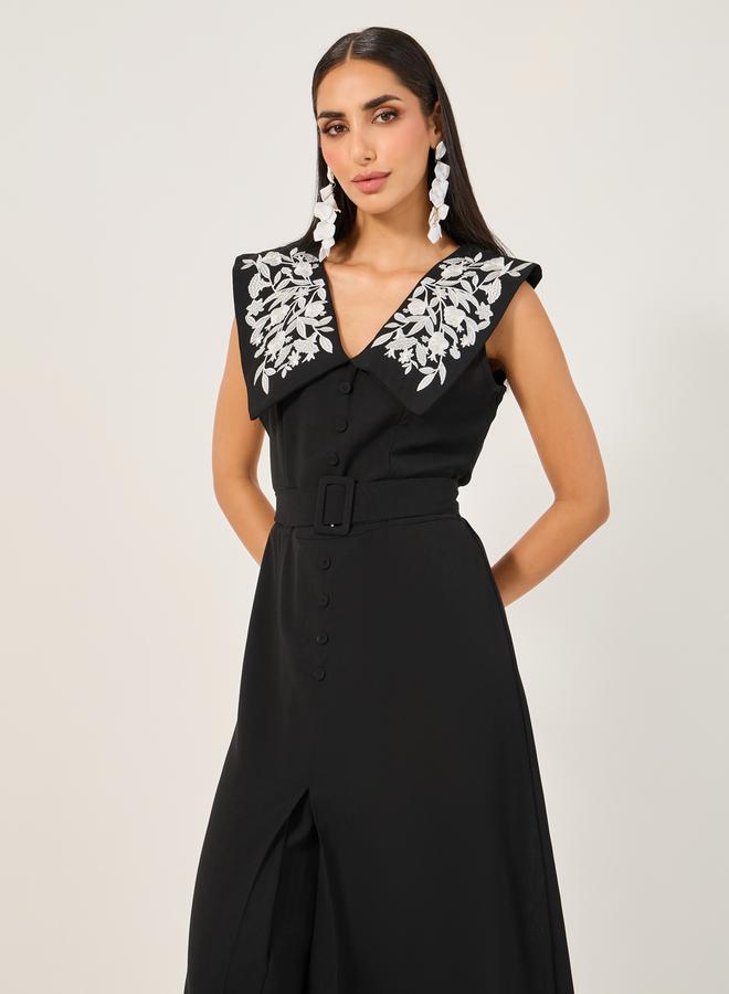 Take Two Embroidered Sleeveless A-Line Maxi Dress - Image 3