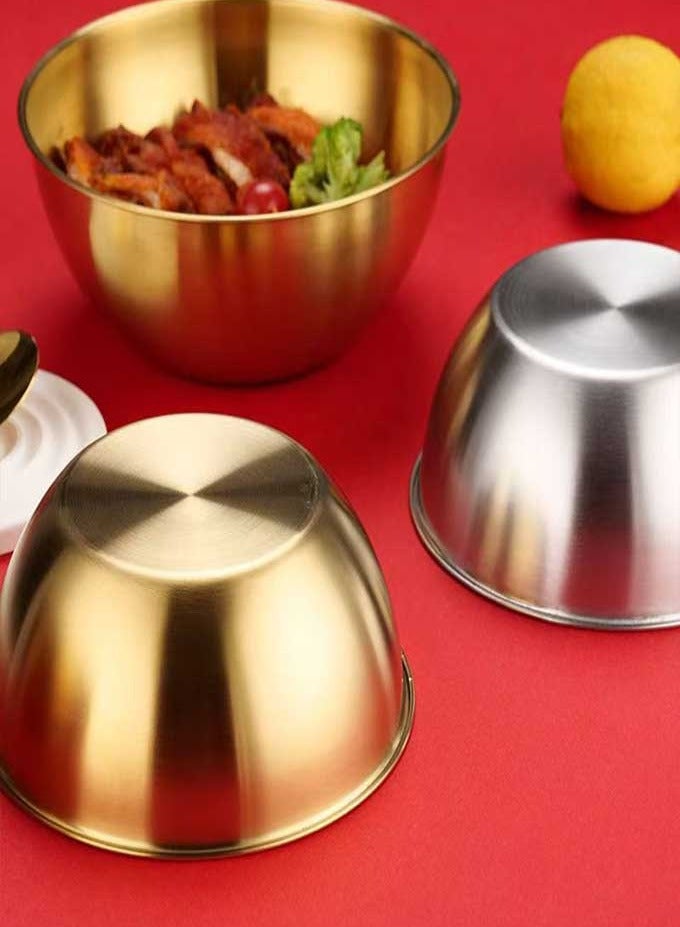 2500ml Golden Salad Baking Basin | Made of 304 stainless steel, it is heat-resistant, rust resistant, and has anti slip patterns. It is a three in one baking and mixing dessert table that is suitable for both high and low temperatures - Image 2