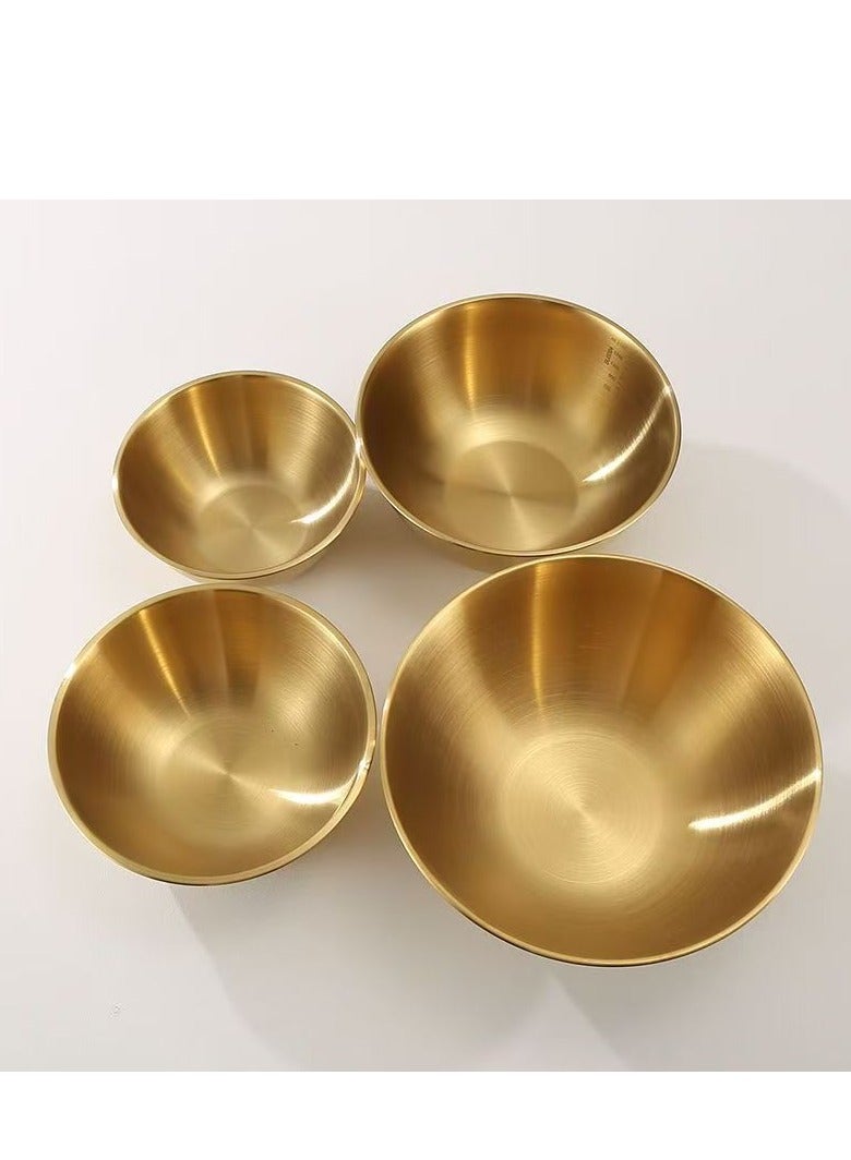 2500ml Golden Salad Baking Basin | Made of 304 stainless steel, it is heat-resistant, rust resistant, and has anti slip patterns. It is a three in one baking and mixing dessert table that is suitable for both high and low temperatures - Image 3