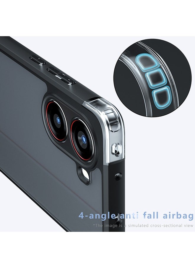 Generic Case for Xiaomi POCO X7 Pro 5G, Frosted Translucent Back Protective Slim Phone Cover, Anti-Fingerprints, Anti-Fall Drop Protection, Shockproof Case for Xiaomi POCO X7 Pro 5G (Black)  - Image 3
