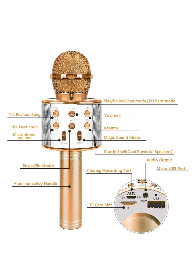 Wireless Bluetooth Karaoke Microphone Machine,Portable Handheld Karaoke Bluetooth Handheld Karaoke Speaker Player Machine for Kids Adults Home KTV Party for Android/Iphone/Ipad/Pc Girl Boy - Image 2