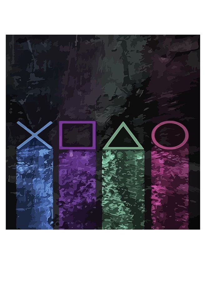 RYN PlayStation Themed Wall Art Blue/Purple/Green 30x30cm - Image 2
